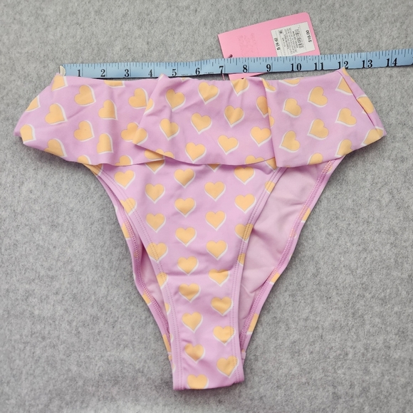 Stoney Clover Ln x Target NWT WM Purple Hearts Hi-Leg Flutter Swim Bottom Size S - Picture 4 of 12